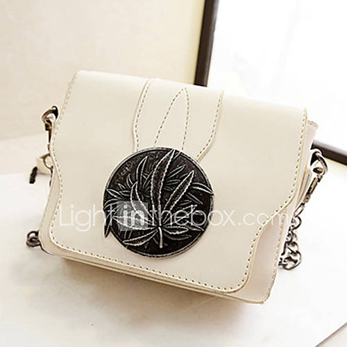 Fenghui Womens Vintage Metal Decoration Beige Shoulder Bag