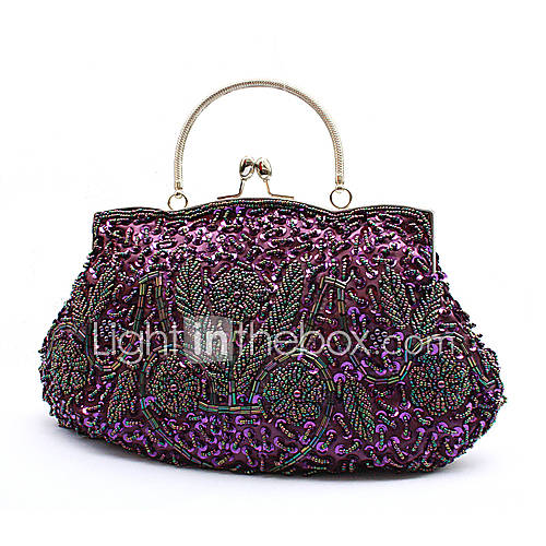 Freya WomenS Fashion Handmade Beaded Bag(Purple)