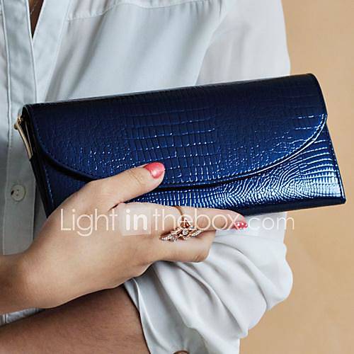 Womens Patent Leather Messenger Handbag Clutch Evening Bag