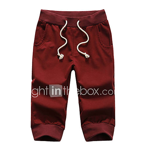 ARW Mens Leisure Solid Color Mid Length Wine Pants