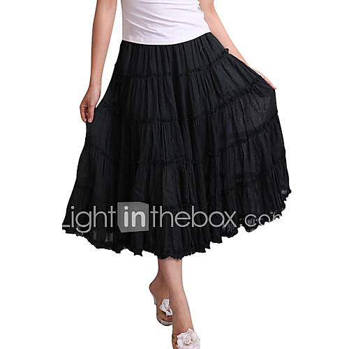 Womens Long Maxi Bohemian Folk Elastic Skirts