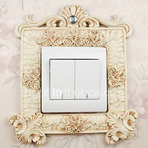 European Luxury Palace Style White Light Switch Stickers