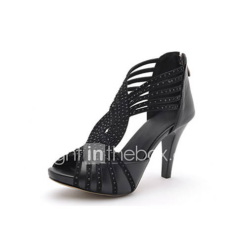 MLKLKorean Women Summer Shoes, Sandals, High Heels Shoes Diamond Fine With 7959 Roman Style Fish Head With Black