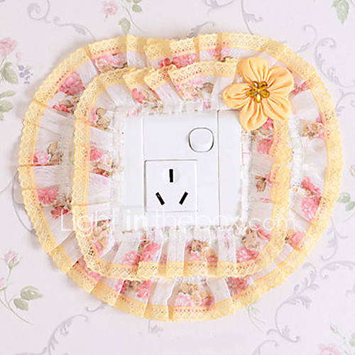 Yellow Round Lace Light Switch Stickers