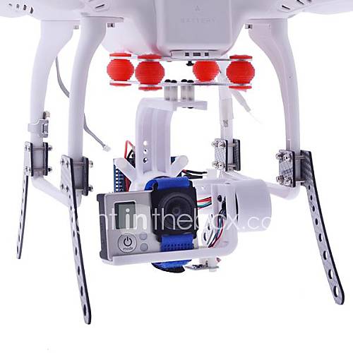 HJ 2 Axis Gopro 1/2/3 Brushless Gimbal PTZ w/BGC3.1 2 Axis Controller for Multicopter FPV in White