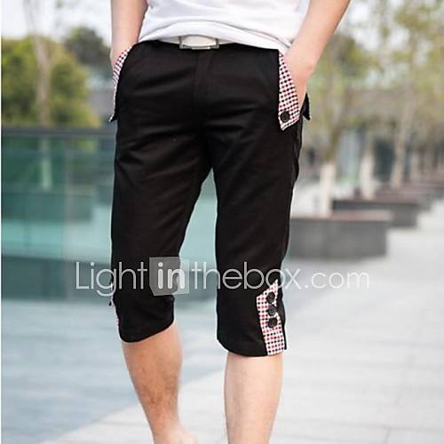 Mens Summer Casual Cropped Shorts(Belt Not Included)