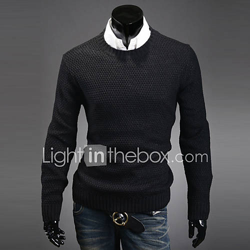 Cocollei mens casual knit cozy sweater (black)