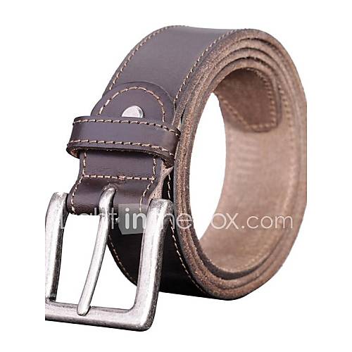 Mens Fashion Vintage Cowhide Metal Buckle Waist Belt