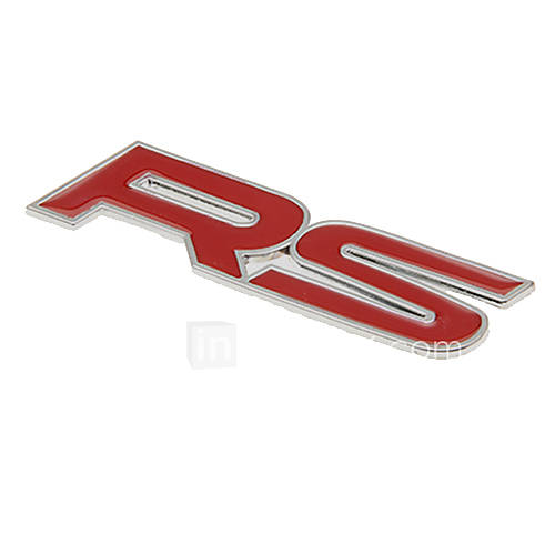 Stylish DIY Letter Style Zinc Alloy Car Sticker   Red Silver (2 PCS)