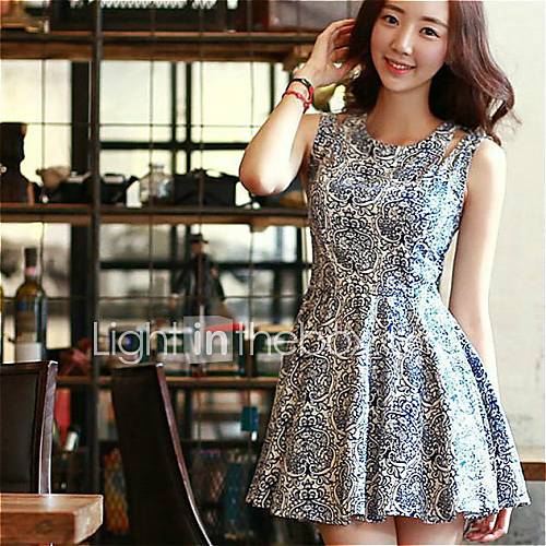 Womens Full Size Printing Vest Dress