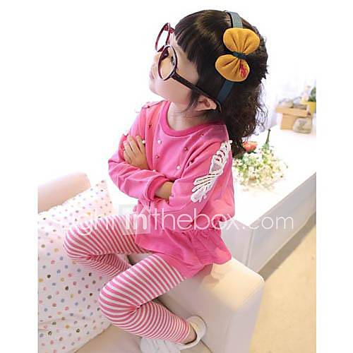 Girls Two Pieces Sets Lovely Beads Set Fashion Clothing Set