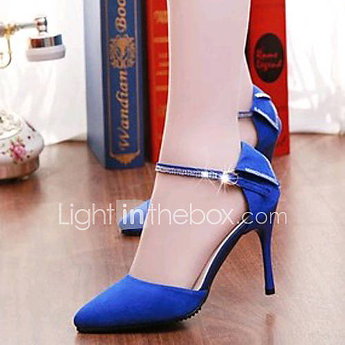 Sunfarey Womens Elegant Solid Color Stiletto Heel Diamonade Shoes