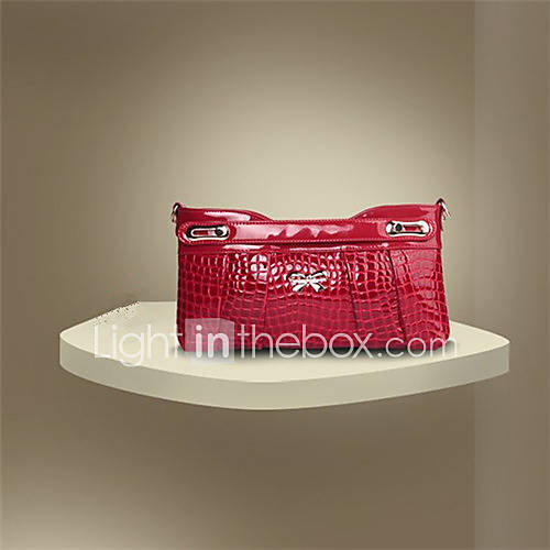 N PAI Womens European Style Crocodile Pattern Tote/One Shoulder/Crossbody Bag(Red)16