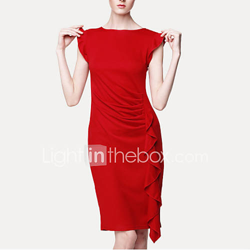MS Red Slim Fit Tassel Dress