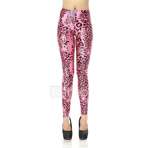 Elonbo Red Leopard Grain Style Digital Painting Tight Women Leggings