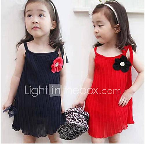 Girls Fashion Chiffon Dresses Lovely Summer Strap Dresses