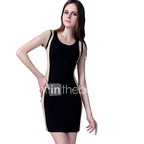 WeiMeiJia Womens Sexy Profession Short Sleeve Bodycon Dress(Black)