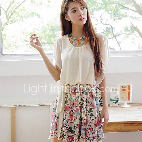 BeiYan Womens Fashion Ladies Floral Print Dress(Screen Color)