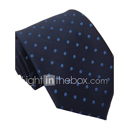 Mens Classic Navy Blue Italy Style Fashion Royal Blue Dot Business Leisure Woven Necktie