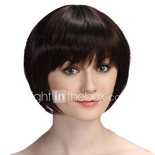 Capless Short Bob High Quality Synthetic Brown Straight Hair Wigs