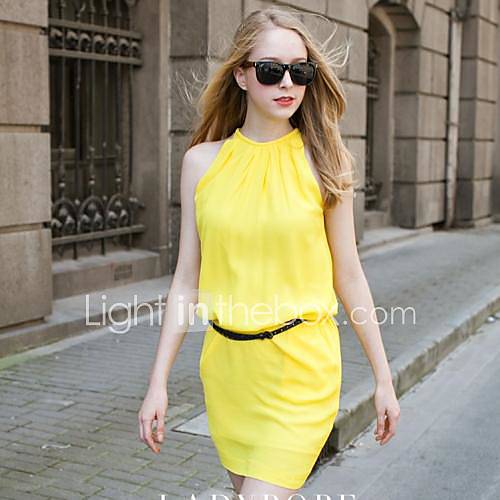 Womens Candy Color Sleeveless Dress