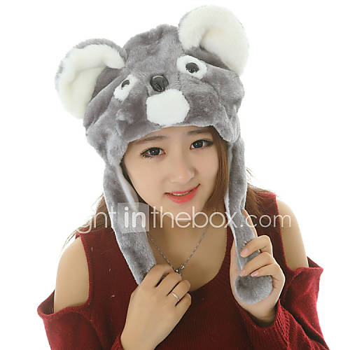 Unisex Cute Gray Kaola Warm Fuzzy Kigurumi Aminal Beanie