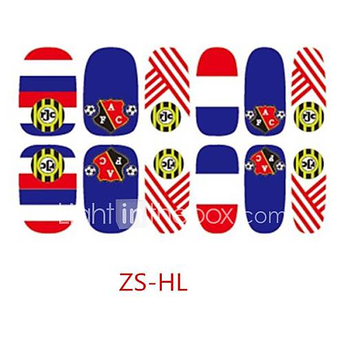 2014 F IFA World Cup Nail Art Stickers Decoration With Holland Flag 3D