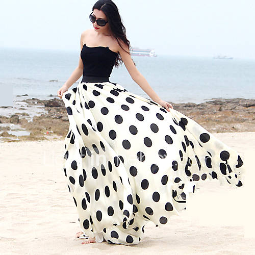 Verragee Polka Dot Graceful Swing Skirt