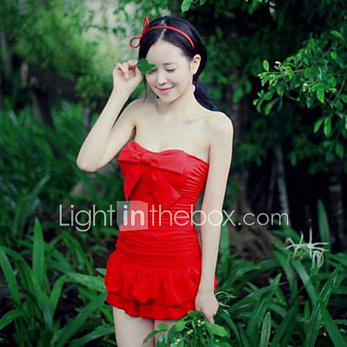 Womens Popular Lovely Bow Nylon and Spandex Comfortable One Pieces Swimsuit