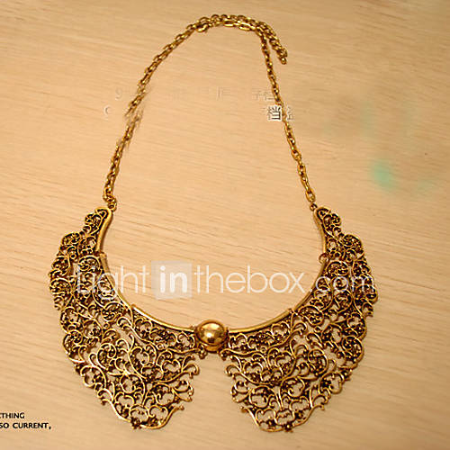 MISS U Womens Vintage Cut Out Metal Collar Necklace