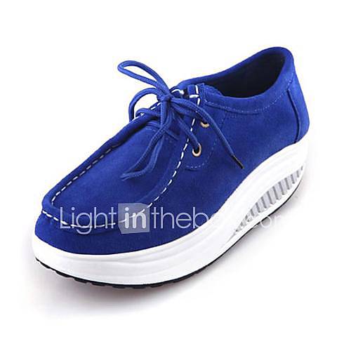 Suede Leather Womens Shape Up Platform Fitness Shoes(More Colors)