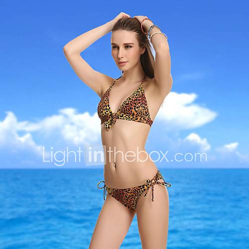 VVBM Brand Womens New Arrival Leopard Retro Bandeau Bikini Set Beachwear sexo Swimwear Swim