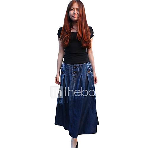 Womens Long Casual Denim Skirts