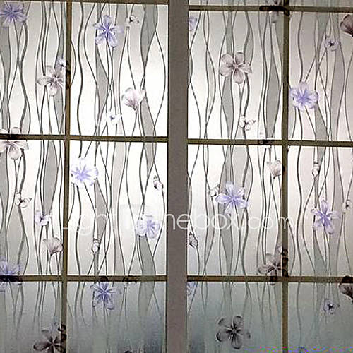 Classic Artistic Curves and Light Purple Flowers Window Film