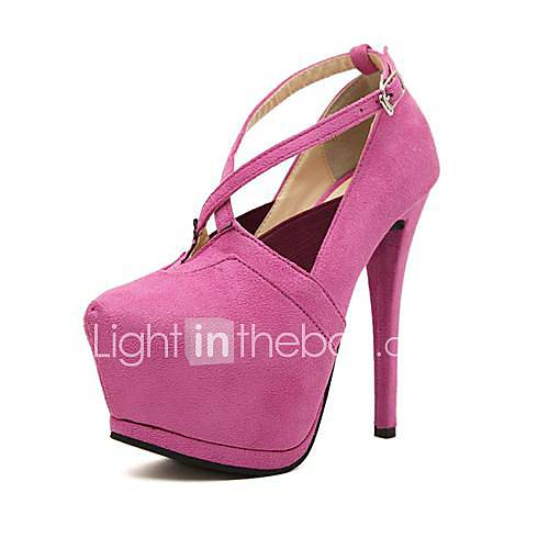 Suede Womens Stiletto Heel Platform Pumps/Heels with Buckle Shoes(More Colors)