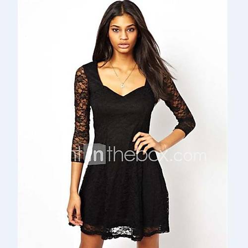 Womens Hallow Flower Mini Dress