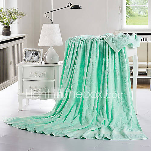 Siweidi Fashion Solid Color Single Cotton Jacquard Towel(Green)