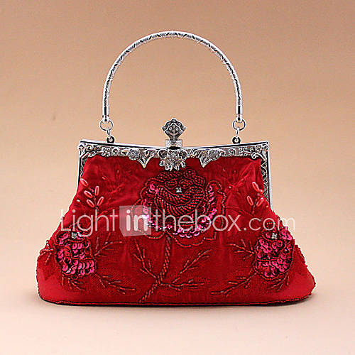 Freya WomenS Fashion Exquisite Retro Beaded Bag(Red)