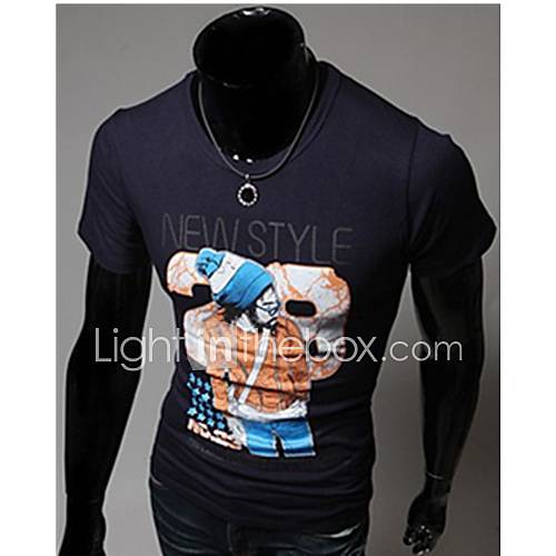 ZZT New Fashion Slim Tide Printing Slim T Shirt