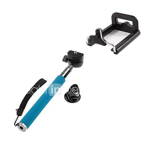 360 Degree Rotation 3 in 1 Adjustable Handheld Selfie Monopod for GoPro Hero / Cellphone   Blue