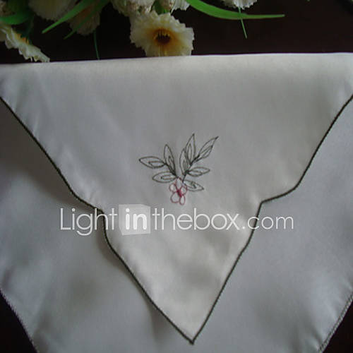 6X16 Set of 4 European White Floral Poly Napkin