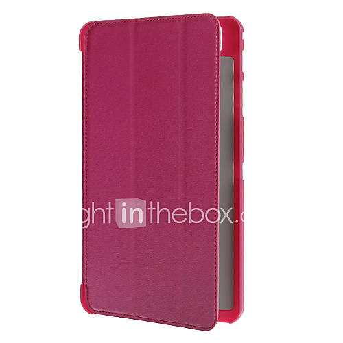 Silk Pattern PU Leather Full Body Case with Stands for Samsung T320 (Pink)