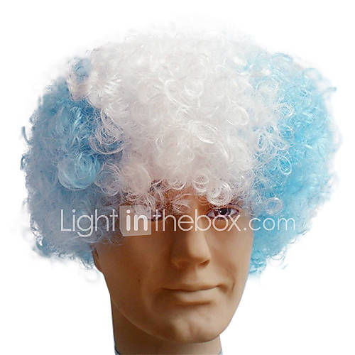 Black Afro Wig Fans Bulkness Cosplay Christmas Halloween Wig Argentina Flag Wig 1pc/lot