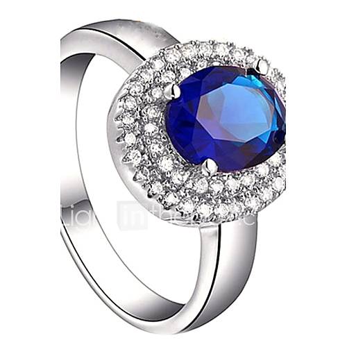 Round Shape Alloy And Platium Plated With Crystal Rings