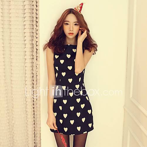 Yifanyi Womens Sexy Polka Dots Sleeveless Sheath Bodycon Dress