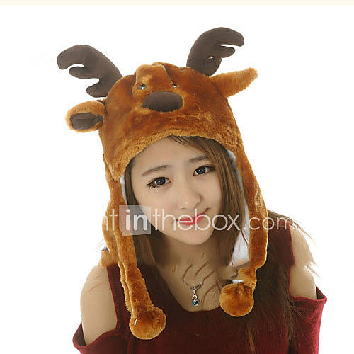 Unisex Reindeer Brown Warm Fuzzy Kigurumi Aminal Beanie