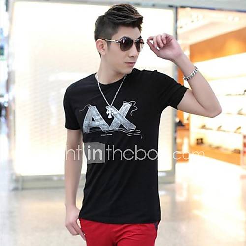 Mens Summer Round Neck Casual Short Sleeve T shirt(Acc Not Included)