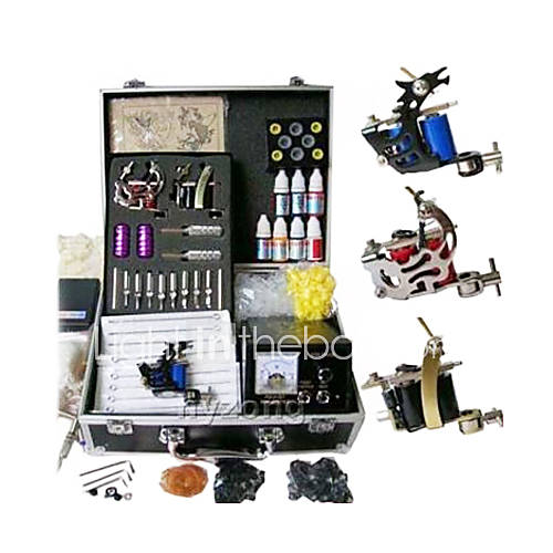 Tattoo Kit Set / 3 Machines / Guns Power/ Tube/ Needle