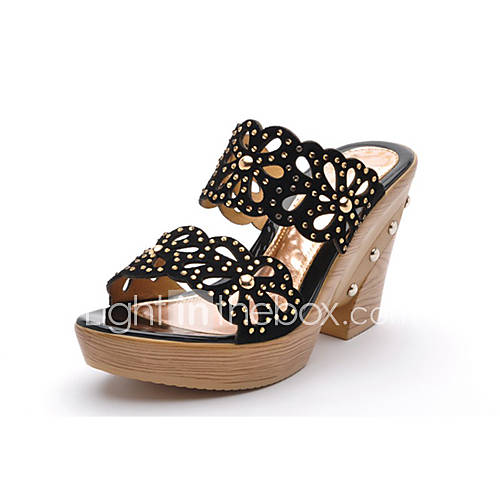 MLKL Leather Sandals Roman Sandals Diamond Slope With High Heeled Shoes A13Hs