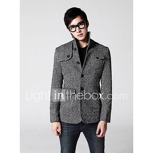 Mens Lapel Stylish Button Jacket